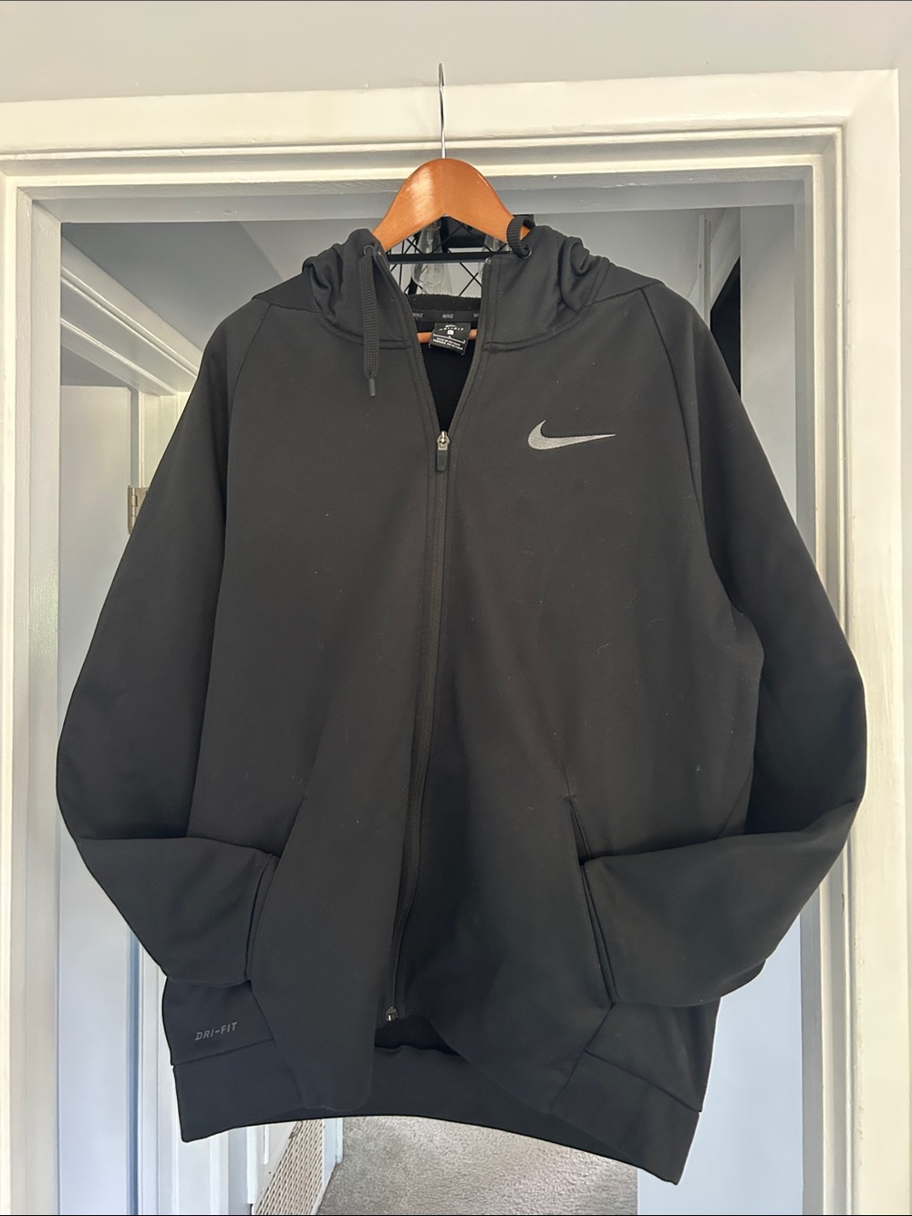 Men’s Nike Black Full-Zip Hooded DryFit zip up